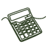Calculator icon representing professional bookkeeping and financial recordkeeping services.